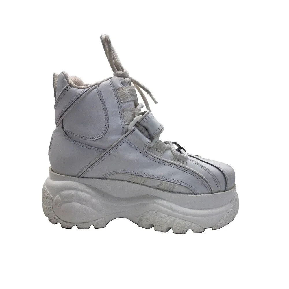 Buffalo London Platform Boots High Top Sneakers White Women’s Size 40 US 9-9.5